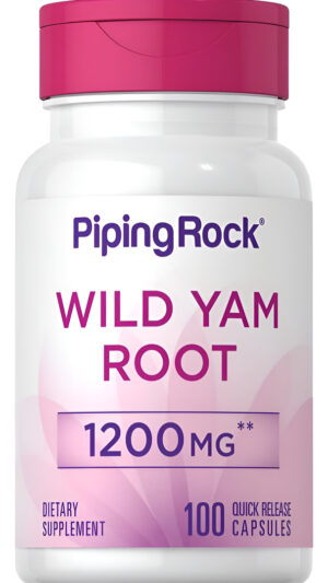 Piping Rock Cápsulas De Raíz De Ñame Silvestre De 1200 Mg | 100 Unidades | Suplemento De Extracto | Sin Gluten, Sin Omg