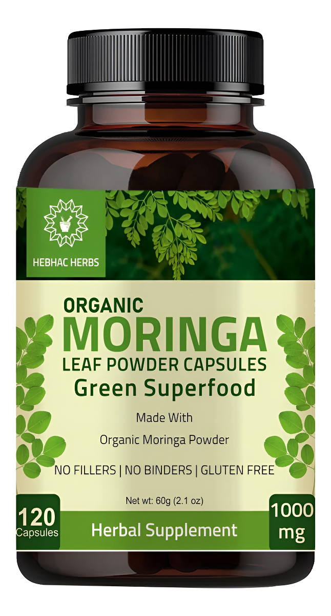 Cápsulas De Moringa Orgánica De 120 Cápsulas De 1000 Mg Cápsulas De Polvo De Hoja De Moringa Oleifera Orgánica, Energ