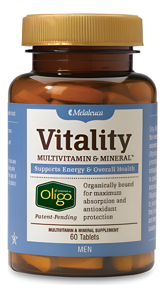 Melaleuca Suplemento Multivitamínico Y Mineral Para Hombres, Impulsado Por Oligo (60 Tabletas)