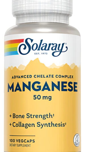 Manganeso 50 Mg - 100 Caps Soloray Gran Fuente De Calcio
