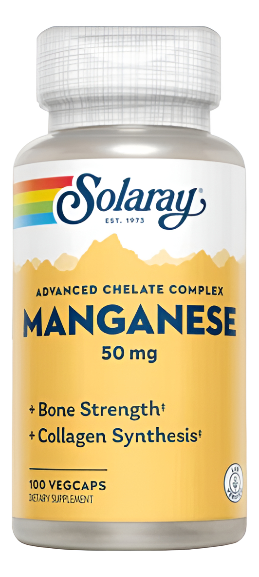 Manganeso 50 Mg - 100 Caps Soloray Gran Fuente De Calcio