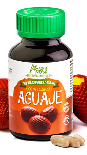 Amazon Andes - Cápsulas De Aguaje - 100 Pastillas - Buriti - 100% Natural - Sin Omg