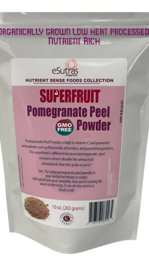 Esutras Organics Superalimento En Polvo De Cáscara De Granada, 10 Onzas
