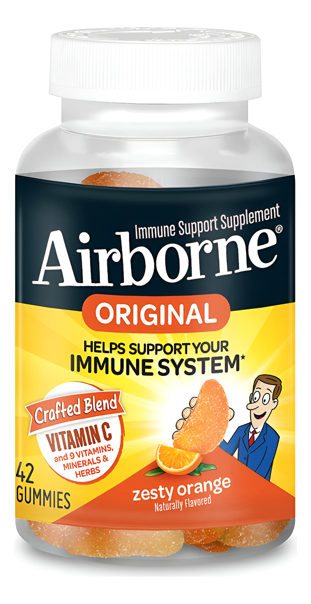Airborne, Suplemento Original Para El Soporte Inmunológico, 42 Gomitas Para Adultos