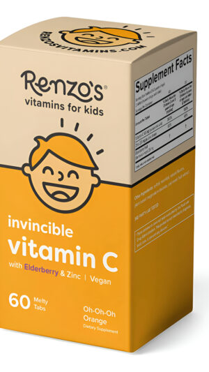 Renzo's Vitamina C Para Niños Con Saúco Y Zinc Para Apoyo Inmunológico, Vitamina C Vegana Para Niños