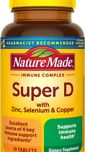 Nature Made Complejo Inmune Súper Vitamina D, Vitamina D3, Selenio, Cobre Y Suplementos De Zinc Para Apoyo Inmunológico