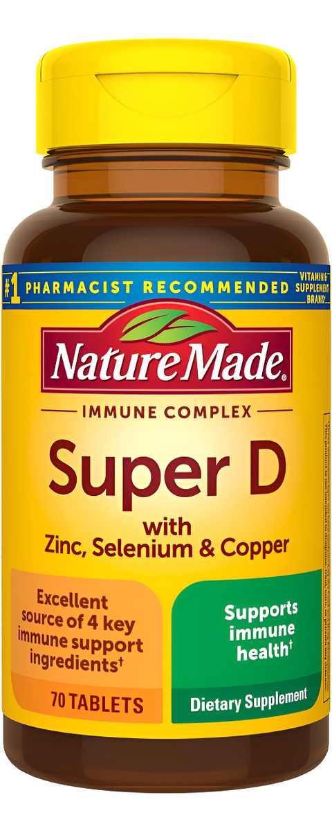 Nature Made Complejo Inmune Súper Vitamina D, Vitamina D3, Selenio, Cobre Y Suplementos De Zinc Para Apoyo Inmunológico