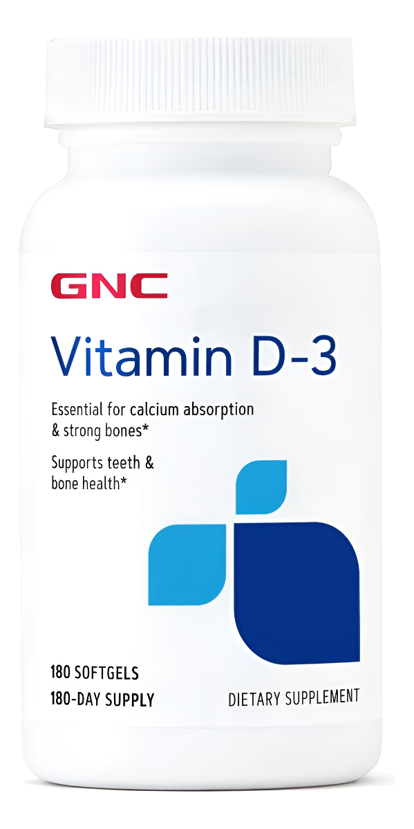 Gnc Vitamina D-3-50 Mcg - 180 Cápsulas Blandas