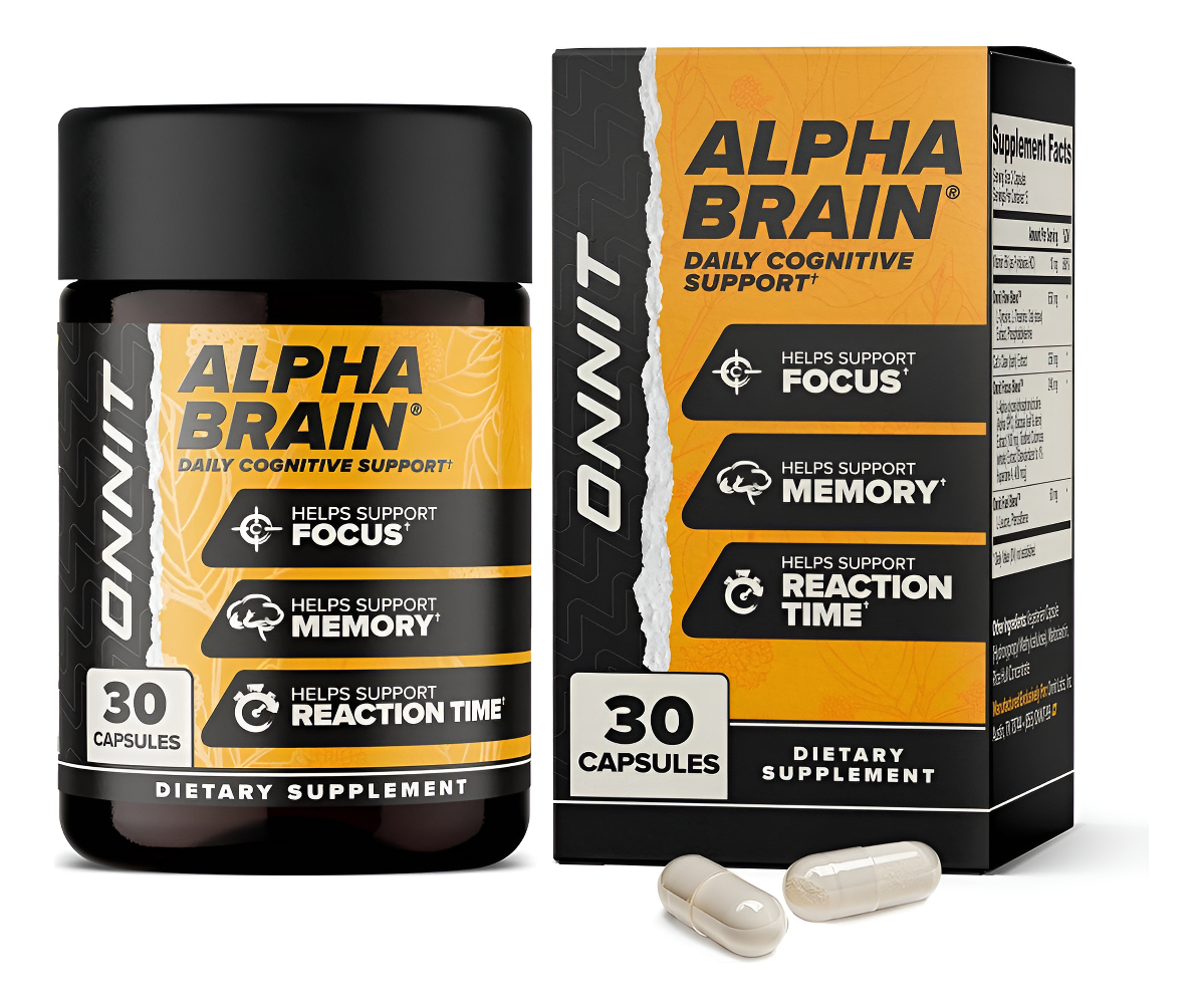 Onnit Alpha Brain Suplemento Para Enfoque Y Memoria, 30 Cápsulas