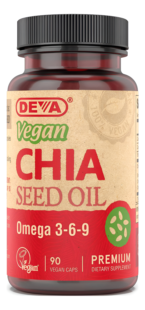 Deva Aceite De Semilla De Chía Vegano 1000 Mg 90 Cápsulas Veganas