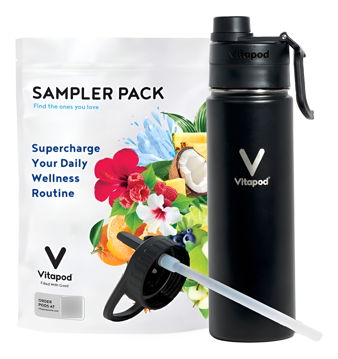Sampler Pack - Paquete De Iniciación De Cápsulas Potenciadoras De Agua Saborizadas, Sin Azúcar, Vitamina C, Vitamina A,