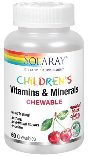 Solaray Multivitamínico Completo De Vitaminas Y Minerales Para Niños, 60 Tabletas Masticables