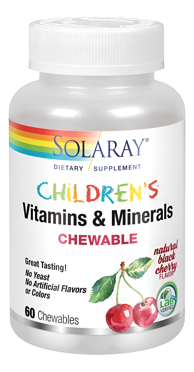 Solaray Multivitamínico Completo De Vitaminas Y Minerales Para Niños, 60 Tabletas Masticables