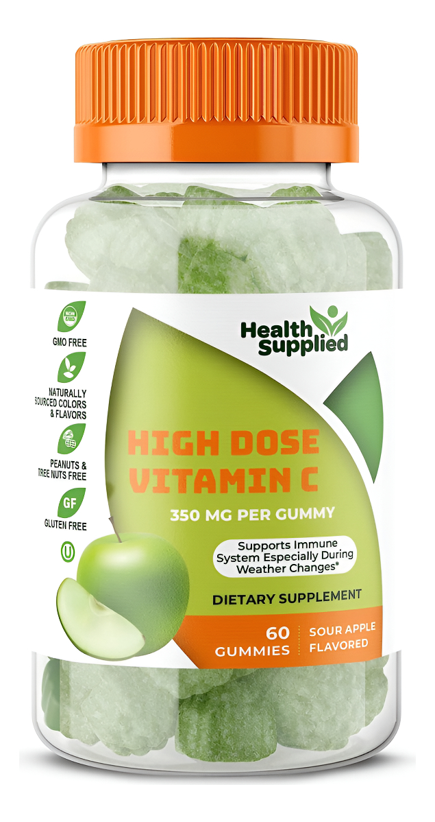 Health Supplied 60 Gomitas De Vitamina C En Alta Dosis, 350 Mg