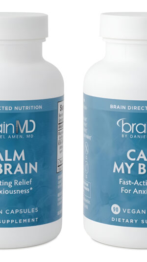 Brainmd Dr Amen Calm My Brain - 90 Cápsulas Veganas, Paquete De 2, Fórmula De Acción Rápida Con Magnesio, Ashwagandha Y
