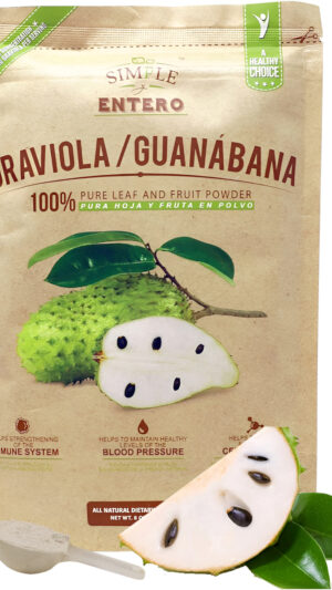 Graviola / Guanábana, 100% Pura Hoja Y Fruta En Polvo Para Ayudarte A Fortalecer Tu Sistema Inmunológico, Gmp, Vegano,