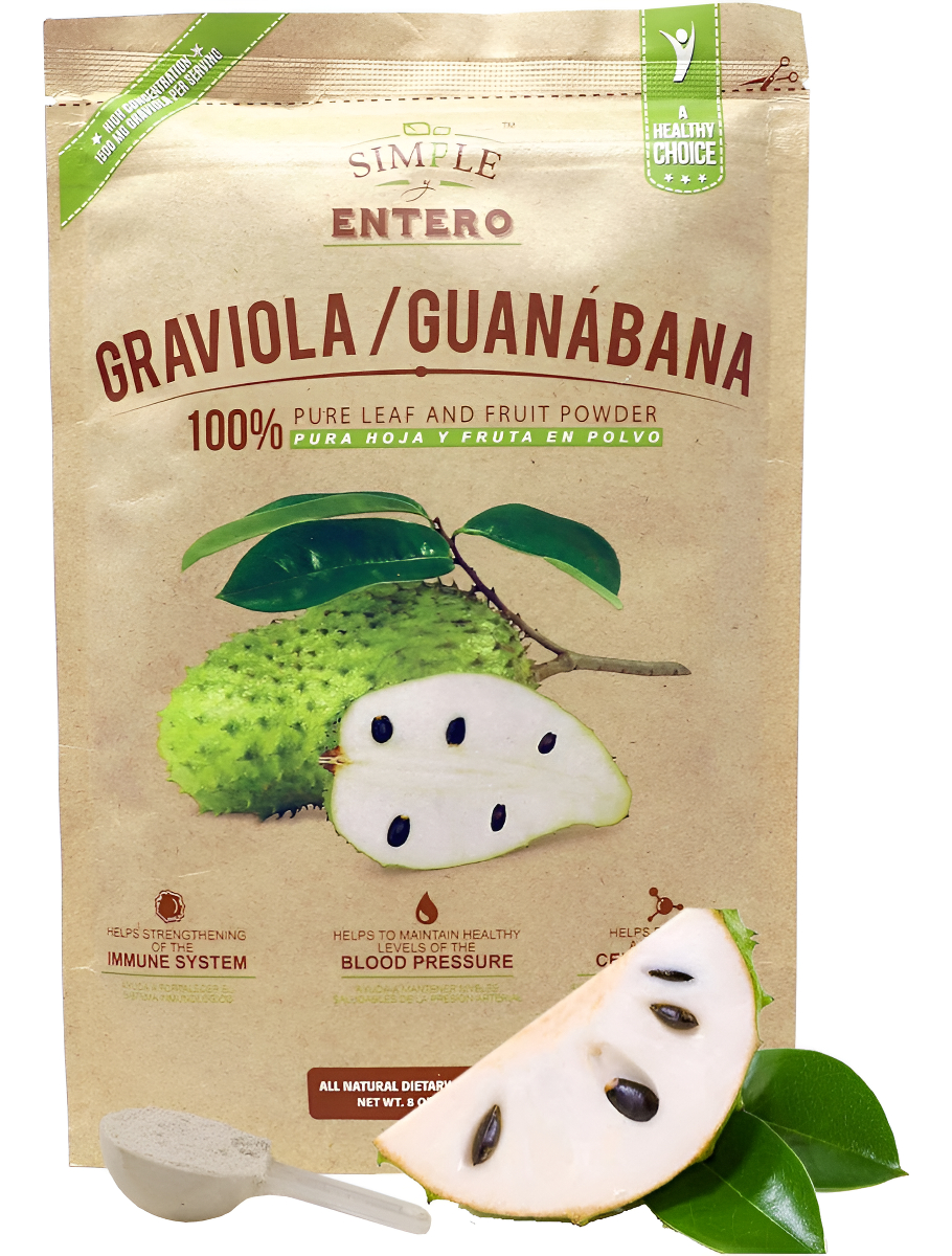 Graviola / Guanábana, 100% Pura Hoja Y Fruta En Polvo Para Ayudarte A Fortalecer Tu Sistema Inmunológico, Gmp, Vegano,