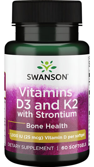 Swanson Complejo De Estroncio Con Vitaminas D-3 Y K-2 60 Sgels