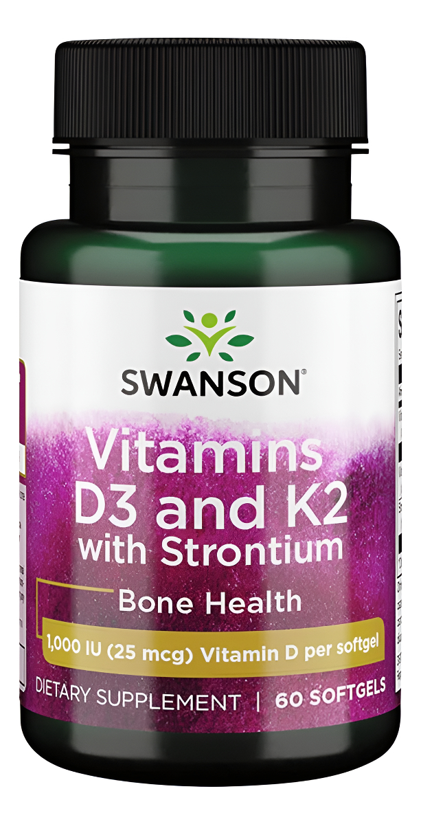 Swanson Complejo De Estroncio Con Vitaminas D-3 Y K-2 60 Sgels