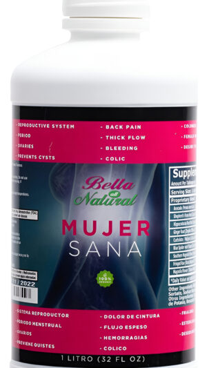Bella All Natural Mujer Sana Mujer Saludable, Suplemento Para Desequilibrio Hormonal, Sop, Calambres Menstruales, 1 Lt