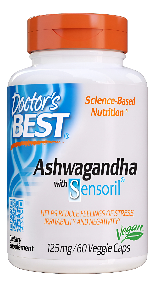 Doctor's Best Ashwagandha Con Sensoril, Hierba Ayurvédica, Extracto Estandarizado De Withania Somnifera, Clínicamente P