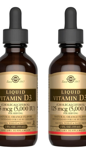 Solgar Vitamina D3 Líquida (colecalciferol), 5000 Iu, Sabor Natural A Naranja