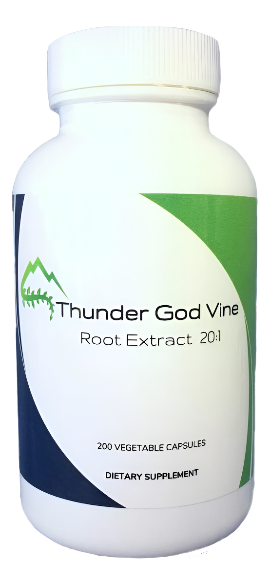 Thunder God Extracto De Raíz De Vid | Tripterygium Wilfordii | Concentración 20:1 | Cápsulas Veganas De 100 Mg | 200 Un