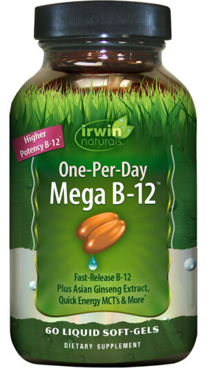 Irwin Naturals Vitamina De Metilcobalamina De Alta Potencia Mega B-12 De 1,500 Mcg, 60 Cápsulas Blandas Líquidas