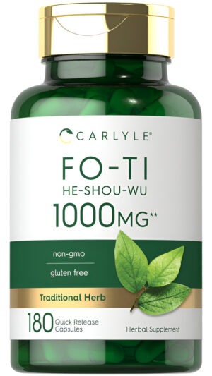 Carlyle Fo-ti 1000mg | 180 Cápsulas | Raíz De He-shou-wu | Hierba Tradicional | Suplemento Sin Omg Y Sin Gluten