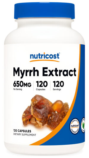Nutricost Cápsulas De Extracto De Mirra De 650 Mg, 120 Cápsulas, Sin Gluten, Vegetariano, Sin Omg