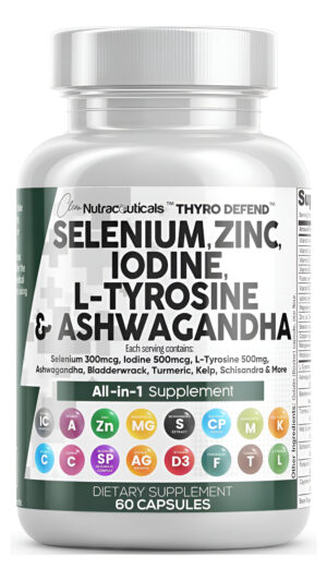 Clean Nutraceuticals Suplemento Multivitamínico De Apoyo Tiroideo, 60 Cápsulas