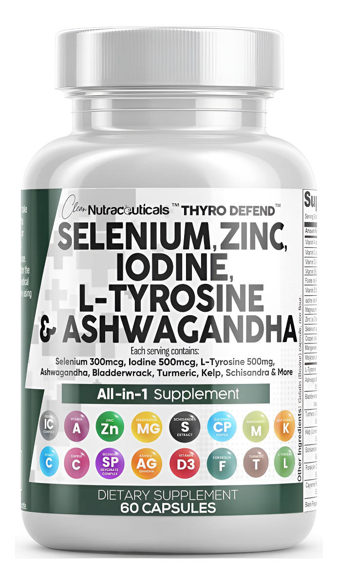 Clean Nutraceuticals Suplemento Multivitamínico De Apoyo Tiroideo, 60 Cápsulas