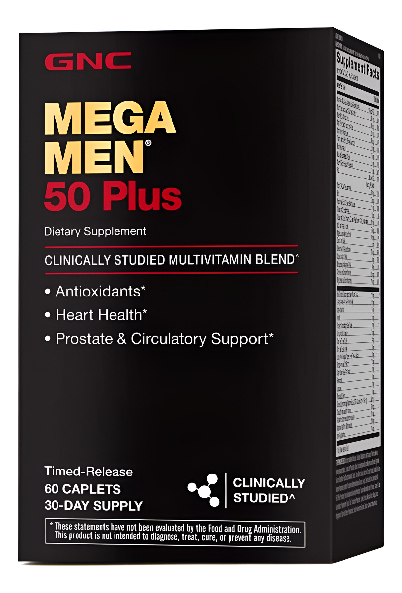 Gnc Mega Men 50 Plus Multivitamínico | Antioxidantes | Salud Del Corazón | Soporte Para Próstata Y Circulación | 60 Und