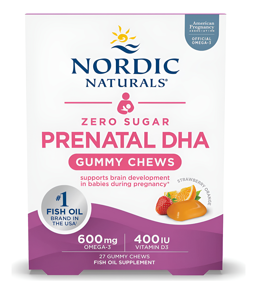 Nordic Naturals Zero Sugar Dha 27 Gomitas Prenatales De Vitaminas, Suplementos Para El Embarazo