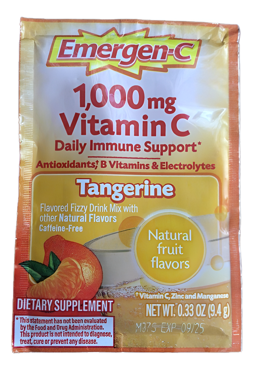 Emergen-c 1000 Suplemento De Vitamina C En Polvo Sabor Mandarina - Pack De 27 Sobres