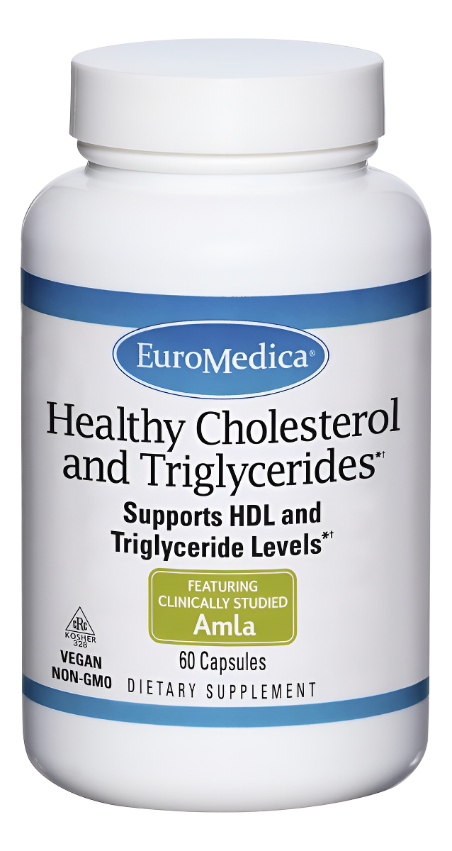 Euromedica Colesterol Y Triglicéridos Saludables - 60 Cápsulas - Amla Clínicamente Estudiado - Apoya Niveles Saludables