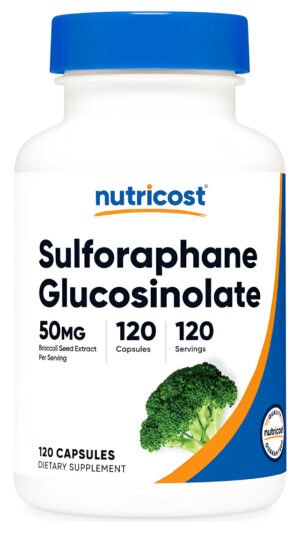 Nutricost Glucosinolato De Sulforafano (sgs) 50 Mg Con Extracto De Semilla De Brócoli, 120 Cápsulas