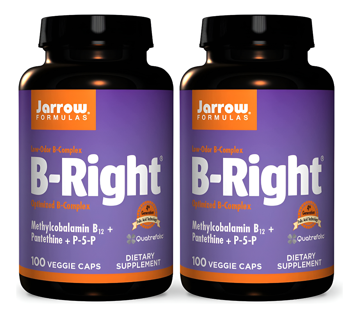 Jarrow Formulas B-right (complejo B) 100 Cápsulas Veganas (paquete De 2)