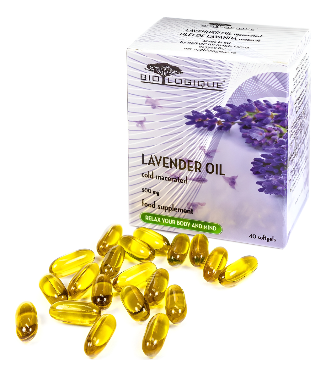 Aceite Puro De Lavanda 500 Mg, Extracto Macerado Frío 100% Puro Y Natural, 40 Cápsulas De Cápsula Blanda