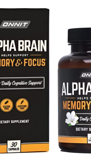 Onnit Alpha Brain, Suplemento Cerebral Nootrópico Premium Con Alpha Gpc, L-teanina Y Bacopa, 90 Cápsulas
