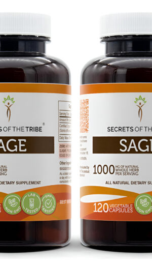 Secrets Of The Tribe Sage 120 Cápsulas (2 Uds.), 1000 Mg, Sage (salvia Officinalis) Hoja Seca (2x120 Cápsulas)