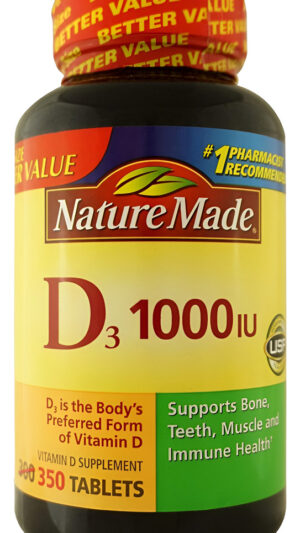 Nature Made 350 Tabletas De Suplemento Dietético De Vitamina D3, 1000iu