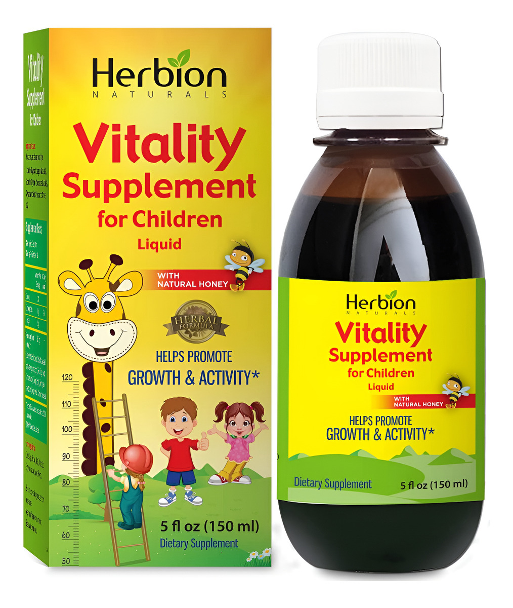 Herbion Naturals Suplemento Vitality Para Niños: Promueve El Crecimiento Y El Apetito, 150 Ml