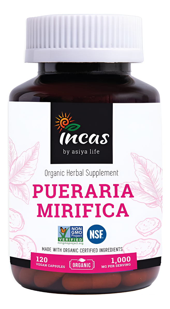Incas Organic Pueraria Mirifica 500mg Extracto De Raíz En Polvo Cápsulas Veganas De Tailandia Sin Omg Verificado