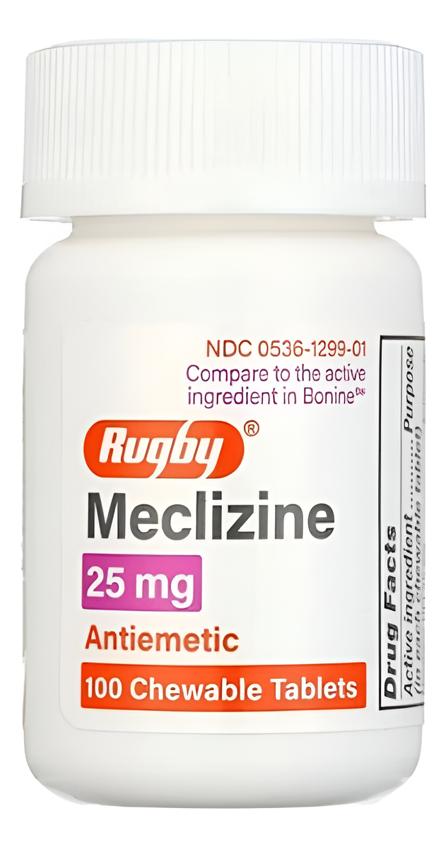 Meclizine Hcl 25 Mg 100 Tableta