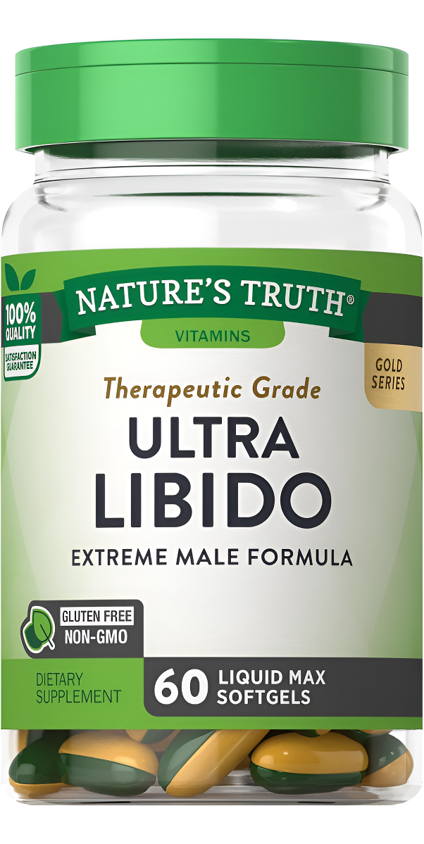 Nature's Truth Suplemento De Libido Para Hombres | 60 Cápsulas Blandas | Sin Omg Y Sin Gluten