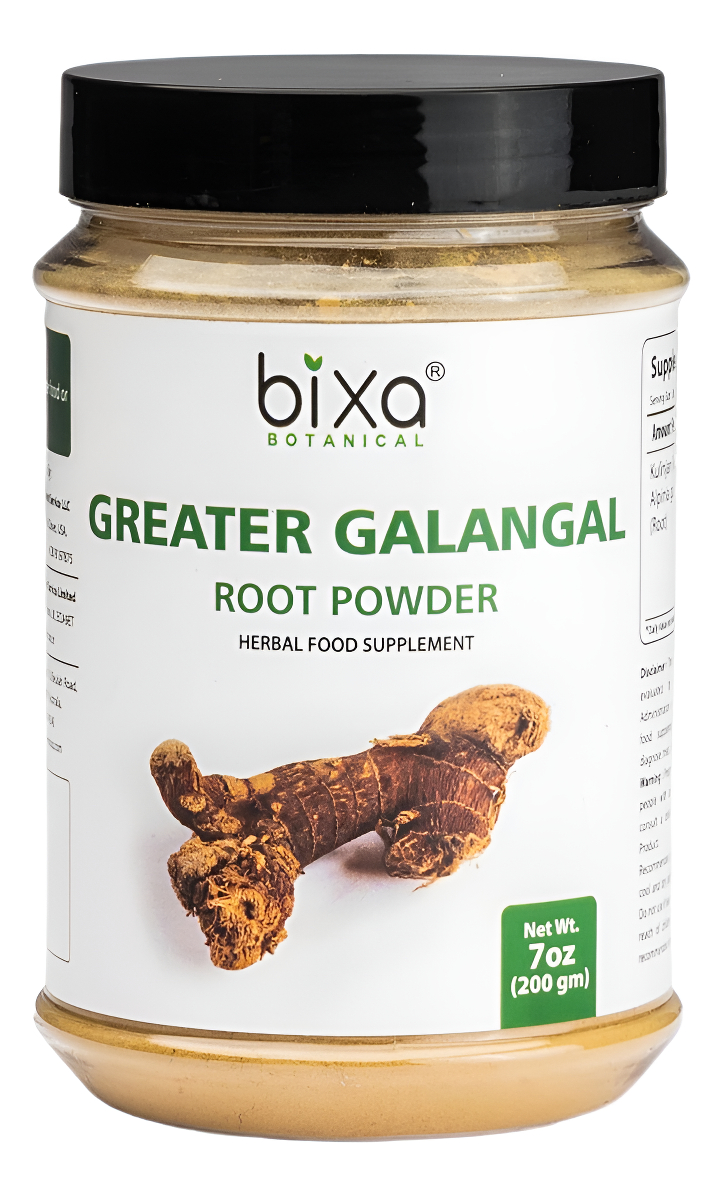 Bixa Botanical Greater Galangal Root Powder | (kulinjan/alpinia Galanga) 7.05 Oz (7 Onzas), Suplemento Herbario Que Apo