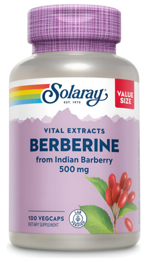 Solaray Berberina 500 Mg De Raíz De Agracejo Indio, Extracto De Berberina Hcl Para Un Metabolismo Saludable Y Apoyo A L