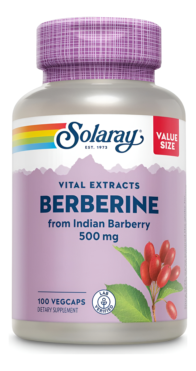 Solaray Berberina 500 Mg De Raíz De Agracejo Indio, Extracto De Berberina Hcl Para Un Metabolismo Saludable Y Apoyo A L