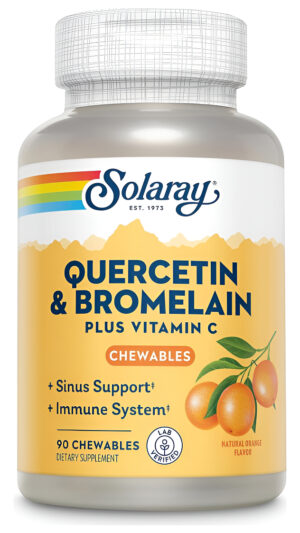 Solaray Quercetina Con Bromelina Y Vitamina C Masticables - Suplemento De Apoyo Inmunológico - Complejo De Defensa Inmu
